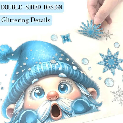 🎄Offerta speciale natalizia: 50% di sconto🎄 Set di 9 adesivi scintillanti per finestre a tema natalizio