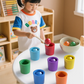 Palline arcobaleno nelle tazze Giocattoli Montessori per bambini piccol