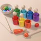 Palline arcobaleno nelle tazze Giocattoli Montessori per bambini piccol