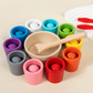 Palline arcobaleno nelle tazze Giocattoli Montessori per bambini piccol