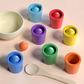 Palline arcobaleno nelle tazze Giocattoli Montessori per bambini piccol
