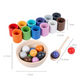 Palline arcobaleno nelle tazze Giocattoli Montessori per bambini piccol