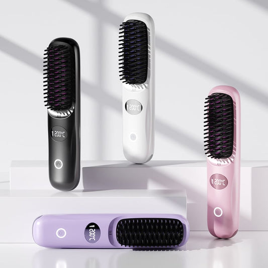 💖ULTIMO GIORNO 50% DI SCONTO💖Piastra per capelli 2 in 1 lisciante e senza fili con display LE
