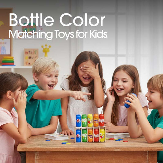 Giocattoli per bambini con abbinamento dei colori delle bottiglie