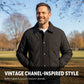 Cappotto imbottito vintage chic da uomo con risvolto