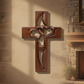 🎉SCONTO DEL 50% - Croce in legno con cuori intrecciati ✝️ Regalo di nozze unico, intagliato a mano, con cuori intrecciati e significato spirituale! ❤️
