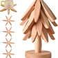 🎅Saldi natalizi - 50% DI SCONTO🎄✨Set di sottopentola naturali - 4 sottopentola in legno e 1 supporto a forma di albero di Natal