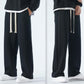 Pantaloni casual da uomo con coulisse, gamba dritta e vestibilità ampia