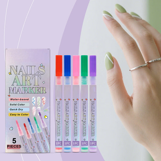 Set di 5 penne per nail art fai da te