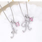 💖 Collana con iniziale e ciondolo a forma di cuore rosa – Simbolo d'amore personalizzato