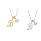 💖 Collana con iniziale e ciondolo a forma di cuore rosa – Simbolo d'amore personalizzato