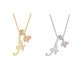 💖 Collana con iniziale e ciondolo a forma di cuore rosa – Simbolo d'amore personalizzato