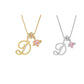💖 Collana con iniziale e ciondolo a forma di cuore rosa – Simbolo d'amore personalizzato