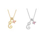 💖 Collana con iniziale e ciondolo a forma di cuore rosa – Simbolo d'amore personalizzato
