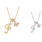 💖 Collana con iniziale e ciondolo a forma di cuore rosa – Simbolo d'amore personalizzato