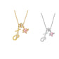 💖 Collana con iniziale e ciondolo a forma di cuore rosa – Simbolo d'amore personalizzato