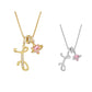 💖 Collana con iniziale e ciondolo a forma di cuore rosa – Simbolo d'amore personalizzato