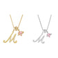 💖 Collana con iniziale e ciondolo a forma di cuore rosa – Simbolo d'amore personalizzato