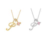 💖 Collana con iniziale e ciondolo a forma di cuore rosa – Simbolo d'amore personalizzato