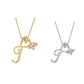 💖 Collana con iniziale e ciondolo a forma di cuore rosa – Simbolo d'amore personalizzato