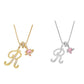 💖 Collana con iniziale e ciondolo a forma di cuore rosa – Simbolo d'amore personalizzato