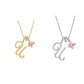 💖 Collana con iniziale e ciondolo a forma di cuore rosa – Simbolo d'amore personalizzato
