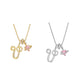 💖 Collana con iniziale e ciondolo a forma di cuore rosa – Simbolo d'amore personalizzato