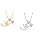 💖 Collana con iniziale e ciondolo a forma di cuore rosa – Simbolo d'amore personalizzato