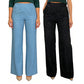 Pantaloni a vita alta con gamba dritta e glitter