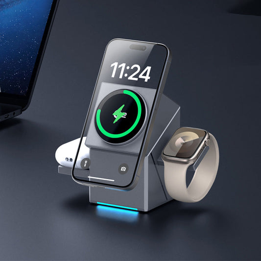 🔥Stazione di ricarica magnetica wireless pieghevole 3 in 1