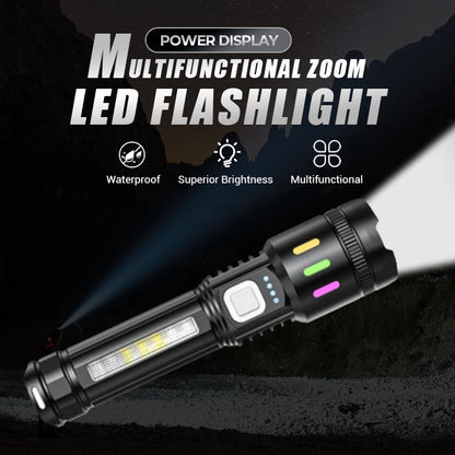 Torcia LED multifunzionale con zoom e indicatore di carica