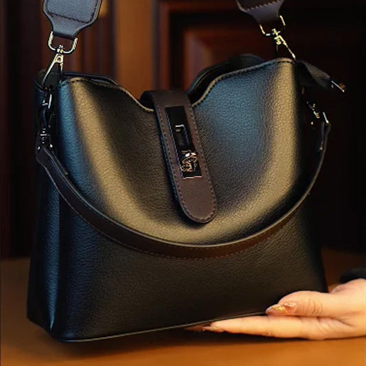 Borsa a secchiello in pelle elegante da donna