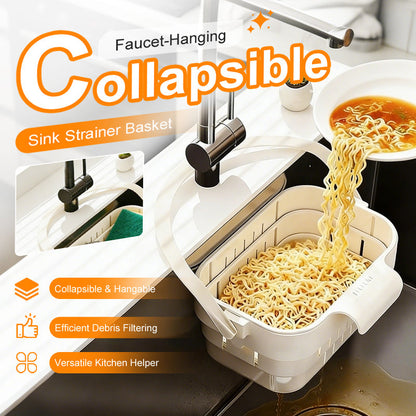 Cestello filtrante pieghevole da appendere al rubinetto per lavello