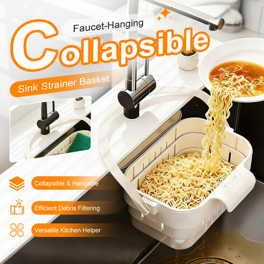 Cestello filtrante pieghevole da appendere al rubinetto per lavello
