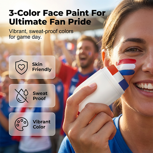 Stick per trucco facciale con bandiera a 3 colori per i Mondiali
