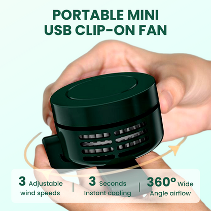 Mini ventilatore portatile USB con clip