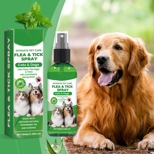 Spray naturale contro pulci e zecche per cani e gatti