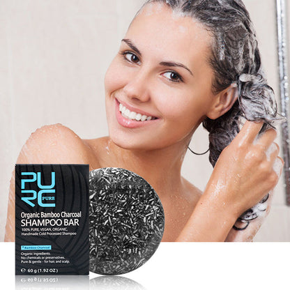 Sapone shampoo naturale al carbone di bambù fatto a mano
