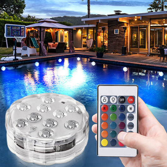Luci LED sommergibili, impermeabili e telecomandate per piscina