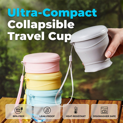 🔥Offerta limitata – 50% di sconto🔥Tazza da viaggio pieghevole in silicone con coperchio