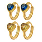 Orecchini huggie a cerchio dorati con zircone a cuore