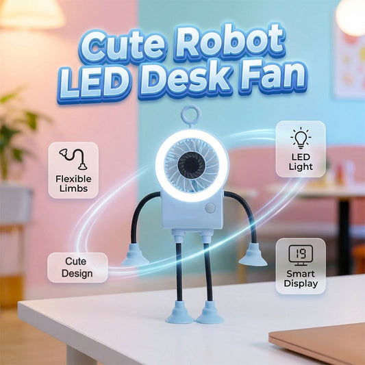 Ventilatore da tavolo robotizzato flessibile con luce LED