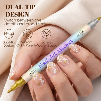 ✨Set di pennarelli per nail art a doppia punta