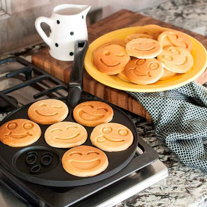 🤩 Padella per pancake con 7 faccine sorridenti | 26 cm