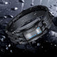 Orologio da uomo Cool Binary in acciaio inossidabile con cinturino a LED, modello alla moda con luce blu, orologio sportivo con placcatura sottovuoto