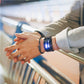 Orologio da uomo Cool Binary in acciaio inossidabile con cinturino a LED, modello alla moda con luce blu, orologio sportivo con placcatura sottovuoto