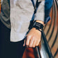Orologio da uomo Cool Binary in acciaio inossidabile con cinturino a LED, modello alla moda con luce blu, orologio sportivo con placcatura sottovuoto