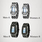 Orologio da uomo Cool Binary in acciaio inossidabile con cinturino a LED, modello alla moda con luce blu, orologio sportivo con placcatura sottovuoto