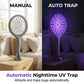 Mosquito Zapper Racchetta Antizanzare Elettrica 2 in 1, Racchetta Anti Insetti USB Ricaricabile 3000V con Testa Rotante, Zanzariera Elettrica per Casa/Balcone/Giardin/Campeggio, Grigio