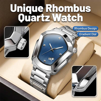 💎Orologio da uomo al quarzo con quadrante a rombi